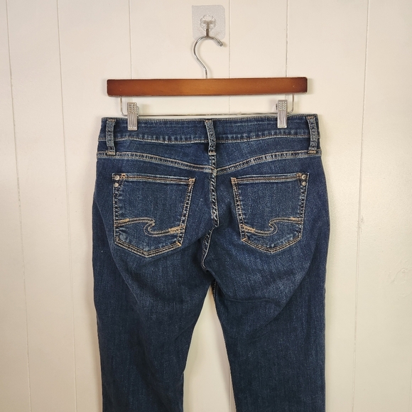 Silver Suki Cropped Denim Jeans Skinny Capri Stretchy Dark Wash Mid Rise Size 28 - Picture 4 of 11